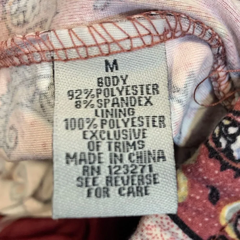 NWT paisley print Stretchy Strapless tube top Capri jumper with pockets - Picture 12 of 13